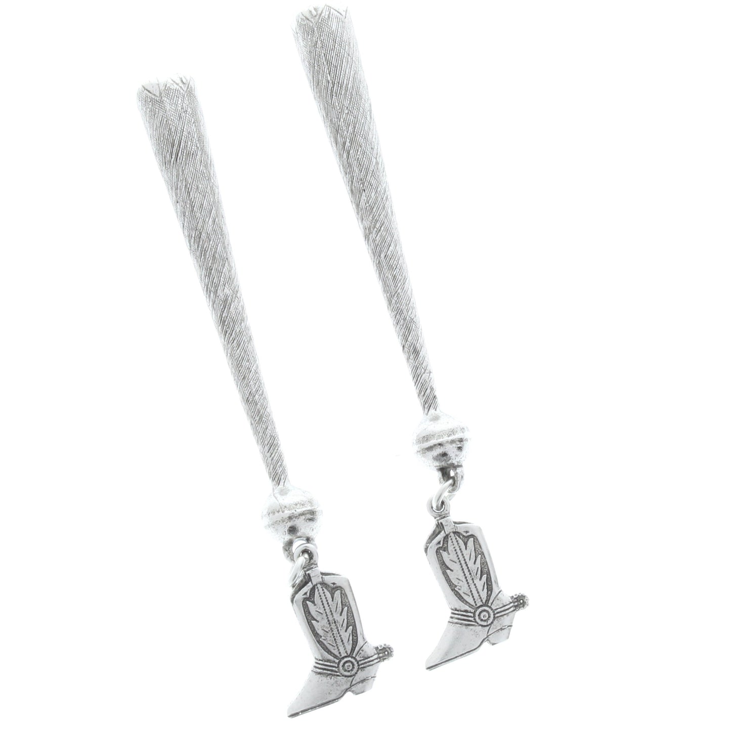 boot bolo tips , antique silver, Made in USA of zinc, Set of 2/ 1 Pair