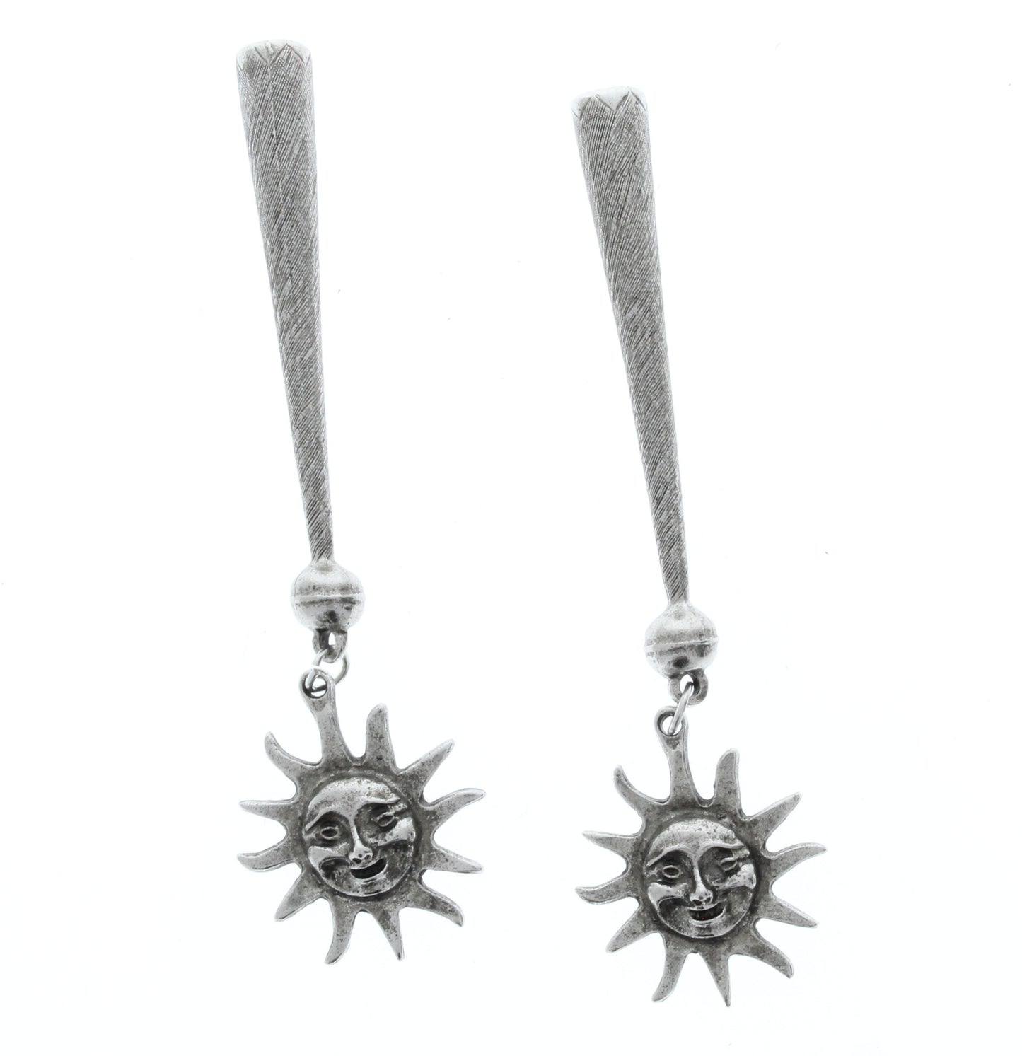 star burst charm bolo tips, antique silver, sold by 2, 1 Pair , made in USA