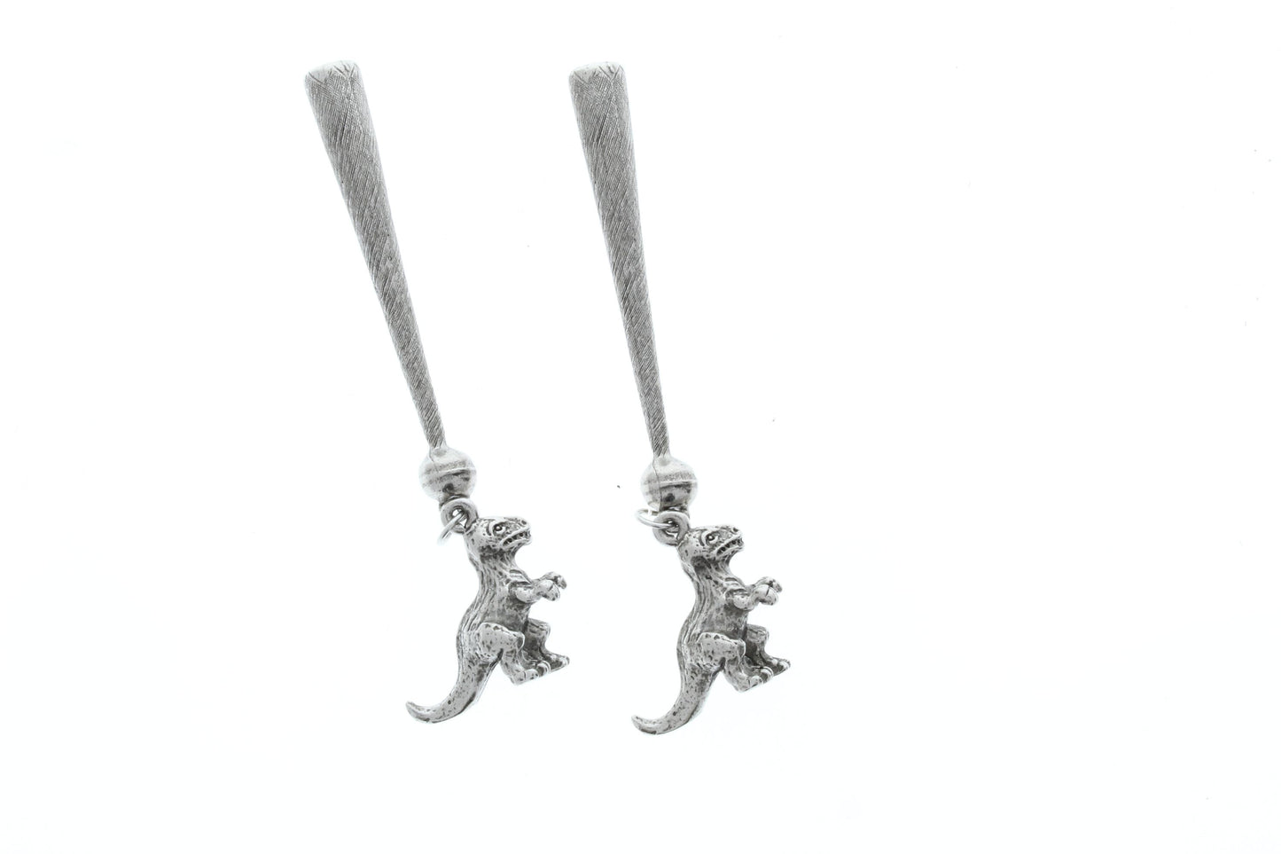dinasour t rex bolo tips , Antique silver , Made in USA of zinc, Set of 2/ 1 Pair