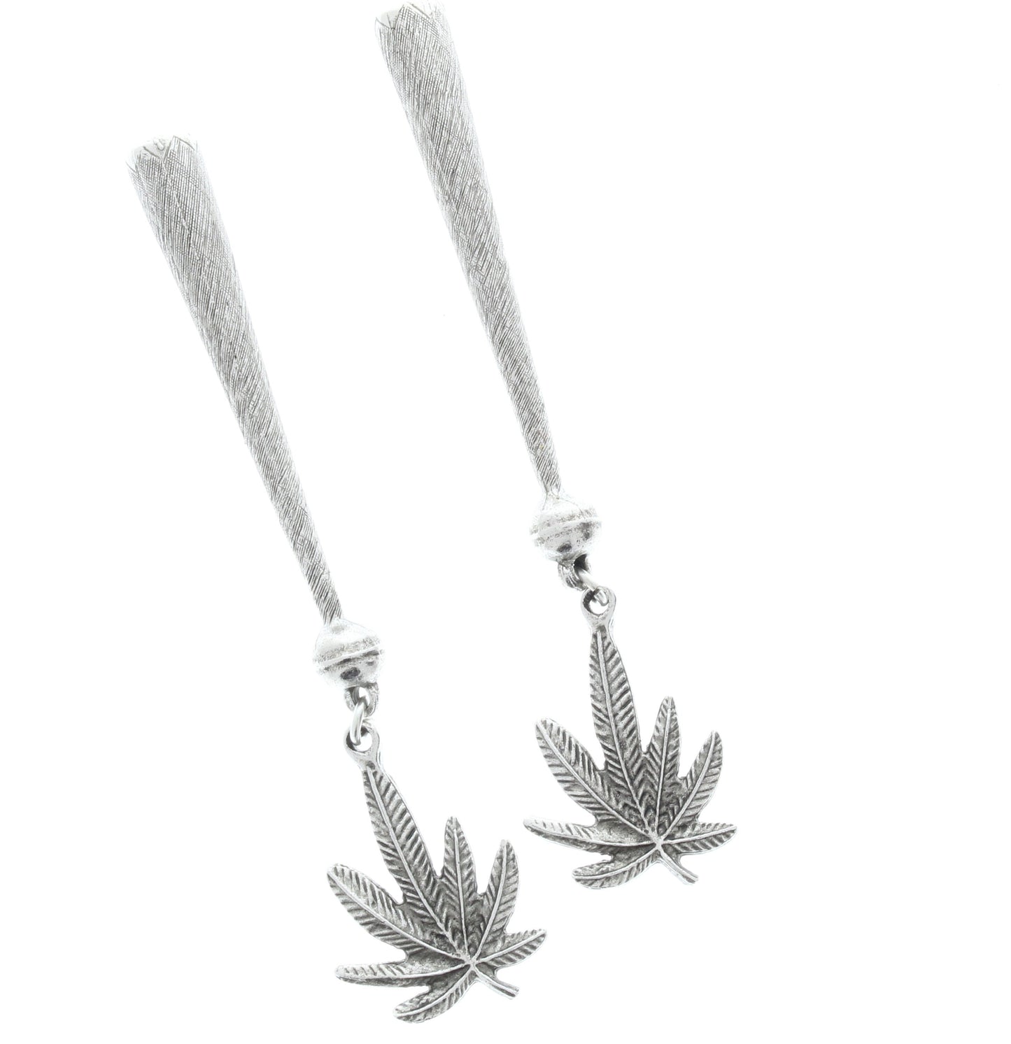 PLANT charm bolo tips, antique silver, sold by 2, 1 Pair , made in USA