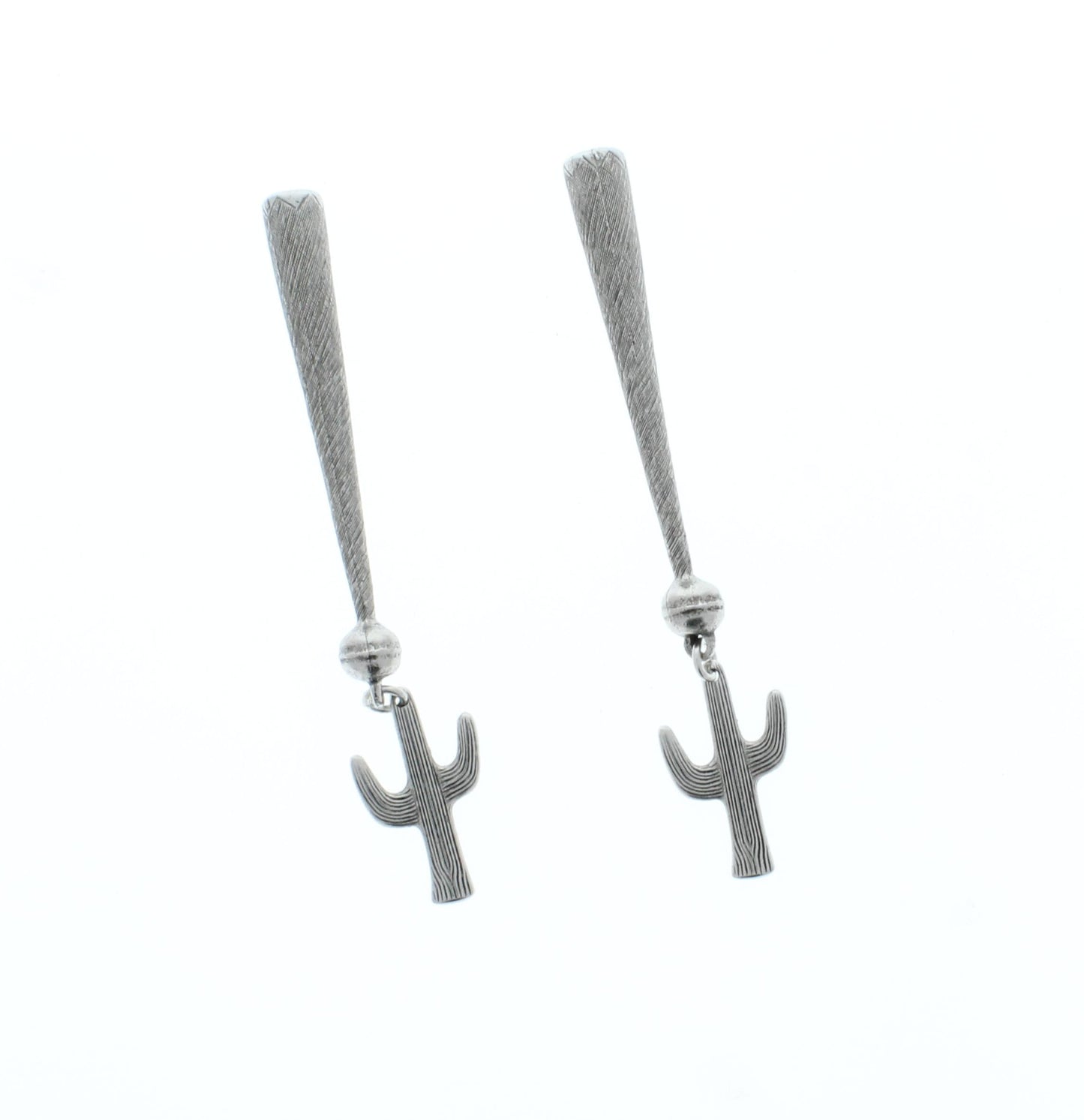 saguaro cactus Bolo Tips, antique silver tip , Made in USA of zinc, Set of 2