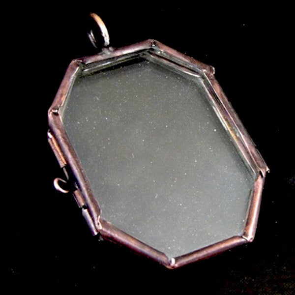 Glass opening Pendants, Octagon Silver, antique gold or antique copper, Pack of 6 (G2345)