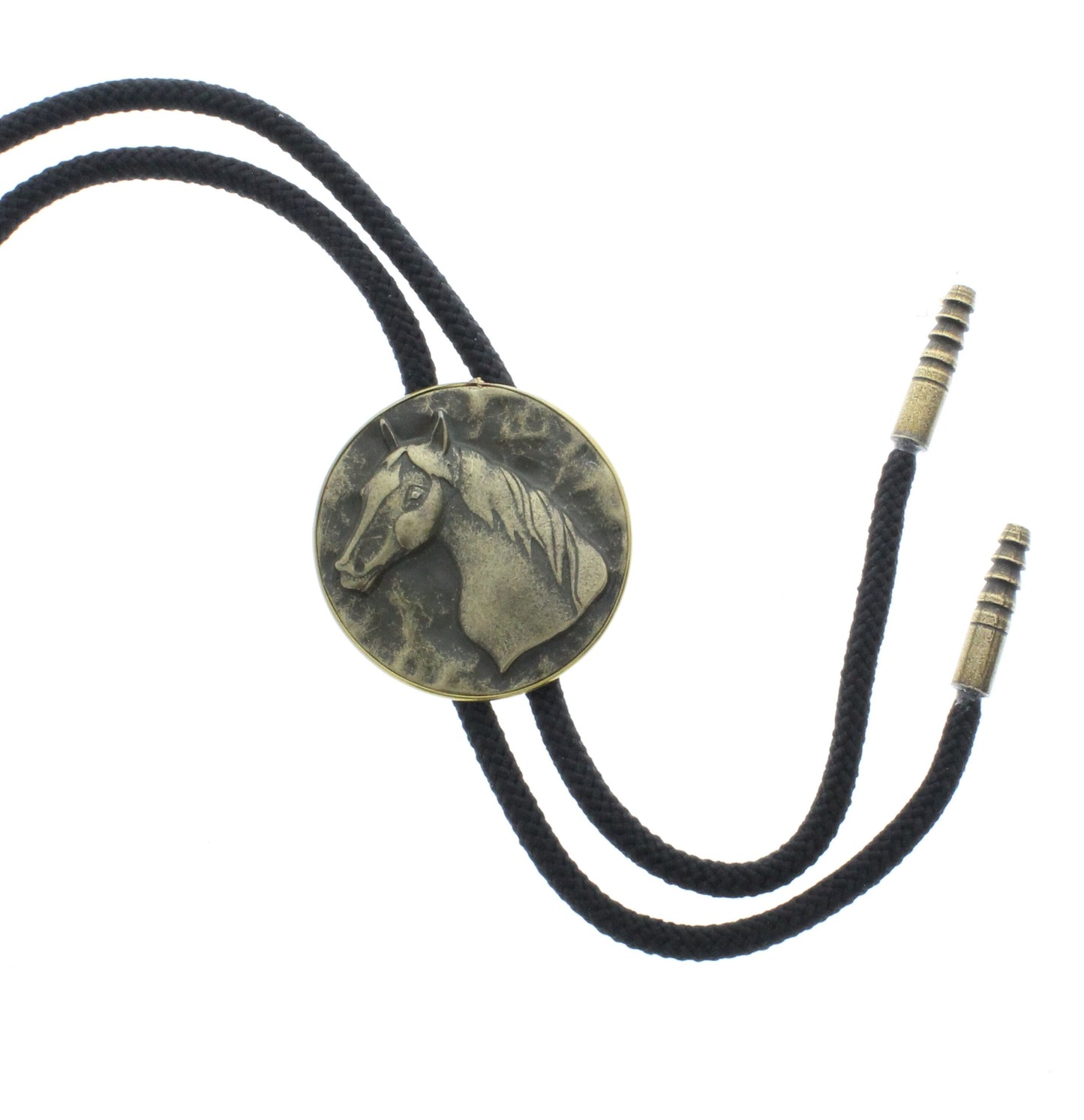 Horse Western Bolo Tie, black cord