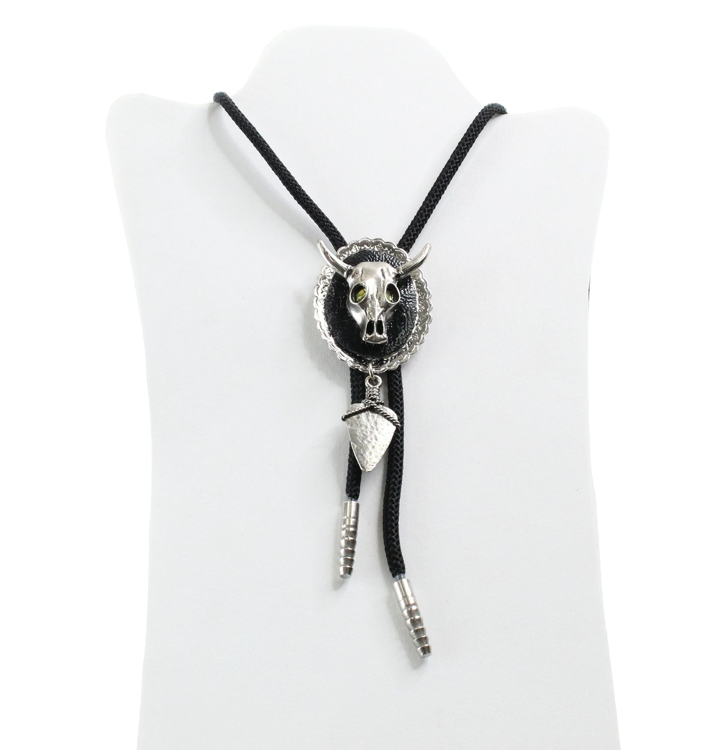 Skull Western Bolo Tie, black cord