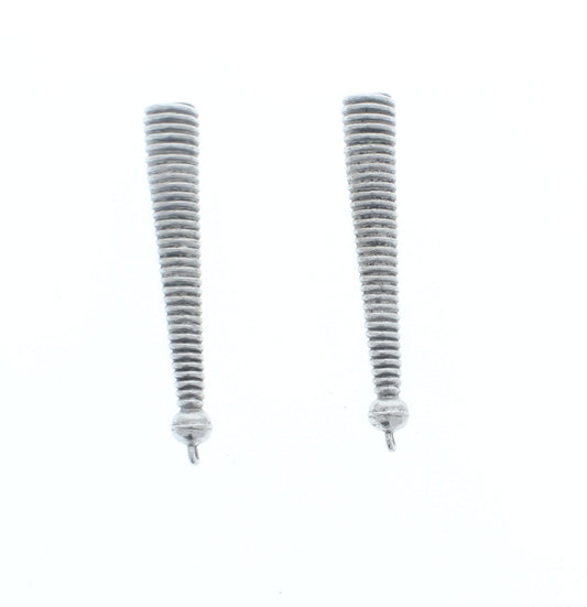 Bolo tip zinc cast, spiral texture, antique silver, or antique gold, pack of 2