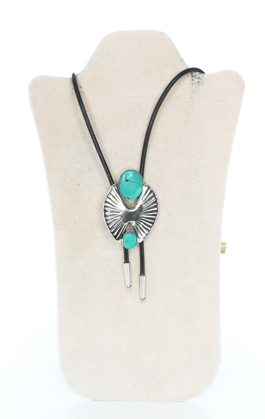 Turquoise and silver plate , wing span bolo, made in USA, sold by each , Gift Box included