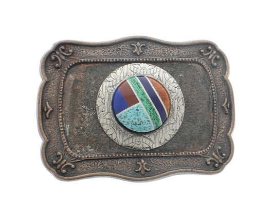 Inlay  belt buckle  3.80 length   Faux stone