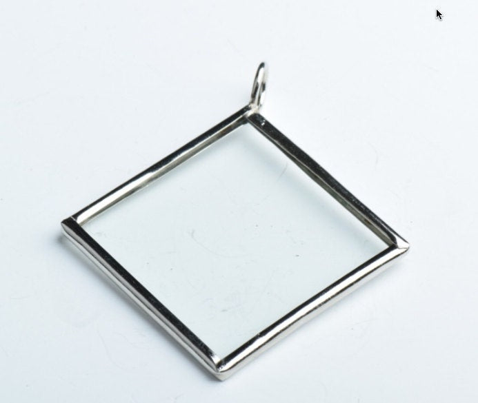 6 Our Glass Frame Clear Pendants, Glass, pack of 6