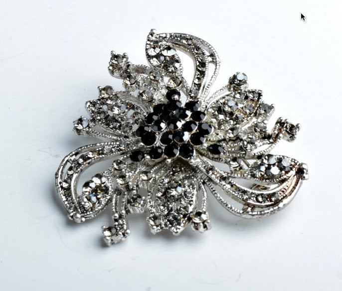 Vintage Crystal Flower Brooch, crystals, Each