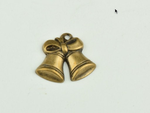 Christmas Bell Charm, classic silver, Made in USA, pack of 6