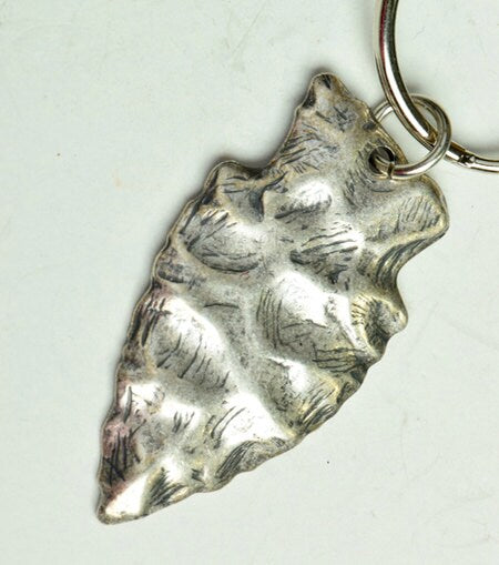 Arrowhead Keychain, antique silver, made in USA, each