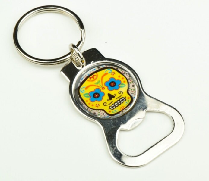 Day of the Dead Custom Keychain and bottle opener, each