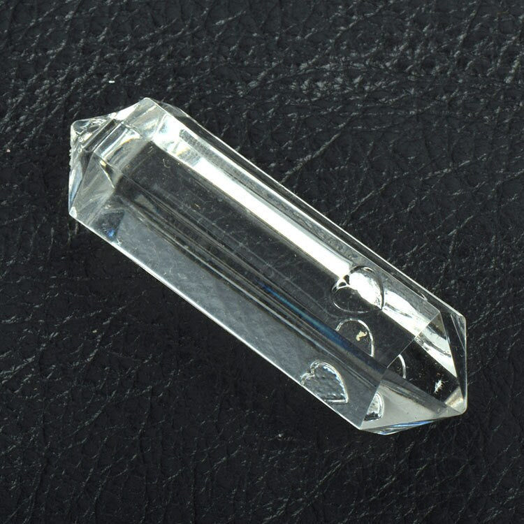 Clear Crystal Acrylic Chandelier Drop Pendant or Prism, 50mm x 9mm, Pack of 6