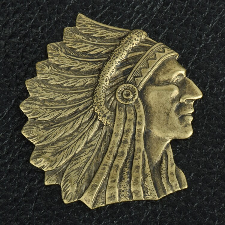 Brass stamped American Indian Chief Charm 30mm size tall sold by 2 each, 02715AG
