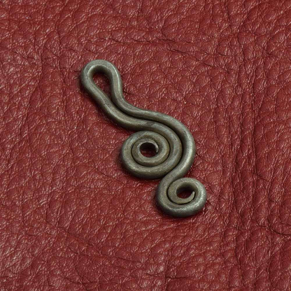 Viking Focal Pendant drop, swirl, 58mm, forged steel, each