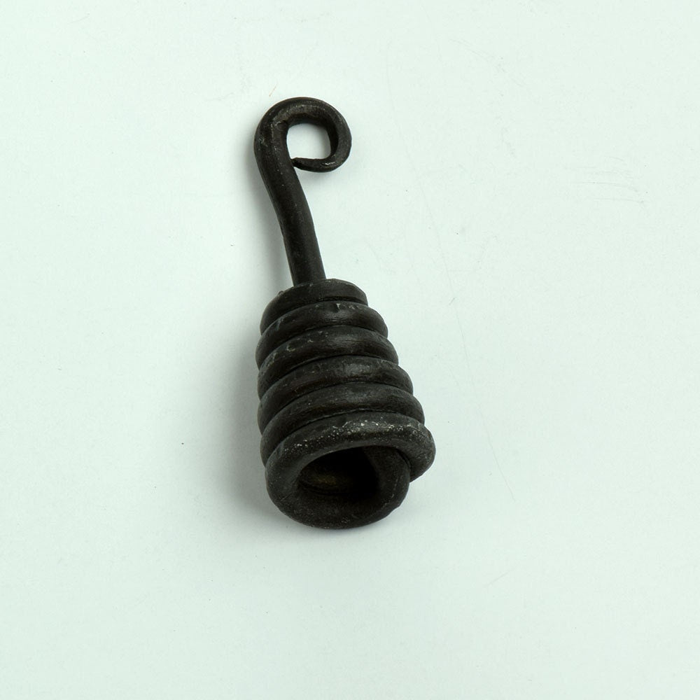 Black Steel Forged Swirl Pendant, 42mm, handmade, each (P4096BK)