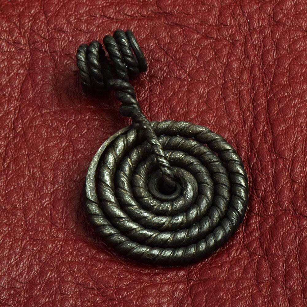 Vikings Coiled Rope Pendant, 68mm, black forged steel, each