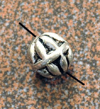 8mm Silver Vintage Melon Spacer Beads, pk/24