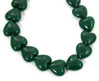 18mm Lucite Heart Beads, Forest Green, strand