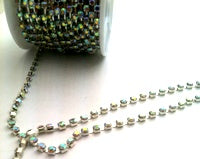 4mm Fire and Ice crystal AB cup chain, FT