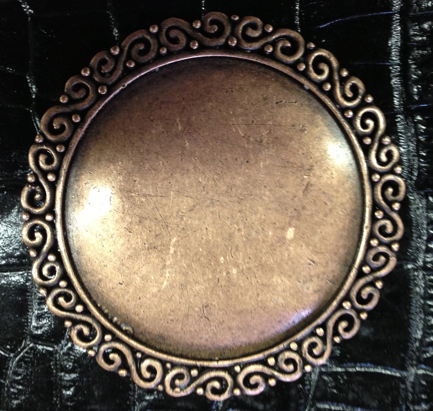 Round Ornate Scrolled Bezel Belt Buckle, each