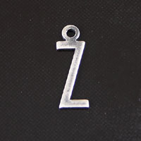 15x6mm Z Letter Charm, Classic Silver Metal Stamping, pk/6