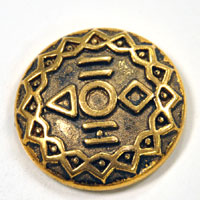 30mm Viking Celtic Norse Rune Round Cabochon, Flat back, Antique Gold, pack of 3