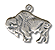 Antique Silver Finish Buffalo Charm, pk/6 02707AS