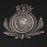 44x41mm Antique Silver Crest w/22mm Bezel, ea