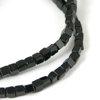 4mm x 4mm Cube Black Onyx Beads, Strand