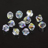 Swarovski Crystal 4mm Bicone Beads,Crystal AB, Sold by Dozen