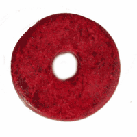 15mm Round Clay Disc Bead, Red, pack of 12