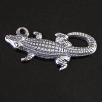 20x10mm Crocodile Charm, Classic Silver, pk/6