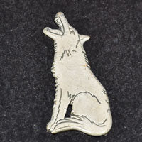Antique Silver Finish XLG HOWLING COYOTE pk/6