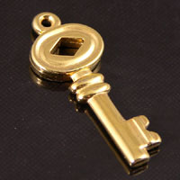 25x9mm Gold Plated Key Charm, pk/6
