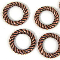 23mm Rope Connector Jump Ring, Antique Copper, pack of 12