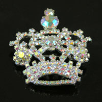 45x38mm(1.75x1.5in) Small Crown Pendant, Crystal AB, ea