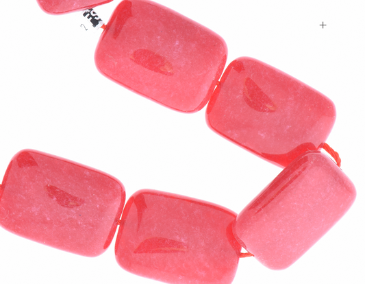 18x25mm(.72x1in) Dyed Jade Rectangle Bead, Cinnamon Red, strand