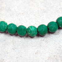 6mm Vintage Italian Green Lucite Beads, 12 inch strand