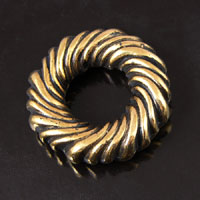 37mm Round Rope Ring Connector Pendant, Antique Gold, each