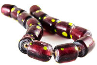 14x10mm Amethyst Lamp-work Cylinder Glass Beads, strand