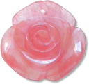 45mm Carved Rose Pendant, Cherry Quartz, each