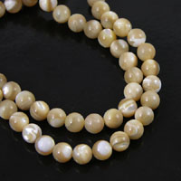 6mm Round Mother Of Pearl Beads, 16in strand