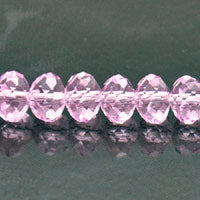 6x8mm Rondelle rose Faceted Fire-n-Ice Crystal 16" Strand