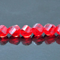 8mm Red Faceted Helix Fire-n-Ice Crystal Beads, 16" Strand