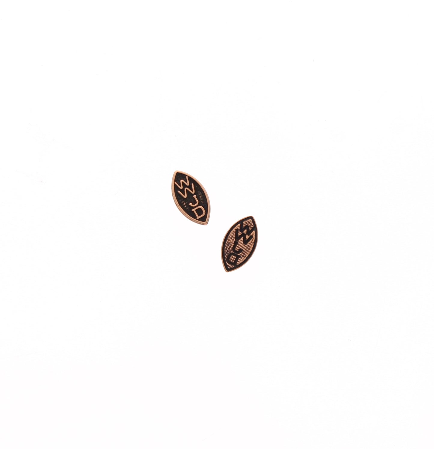 10mm x 5mm WWJD emblem Classic Copper, pack of 6