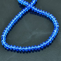 6mm Lt Sapphire Faceted Rondell Fire-n-Ice Crystal Beads, strand