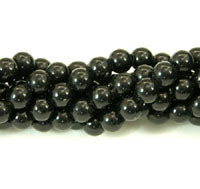 6mm Italian Black Onyx Lucite Beads, 12 inch strand