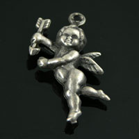 24mm Cherub Charm, Vintage Silver, 6 pack