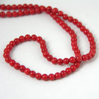 3mm Round Coral Beads, 16" Str